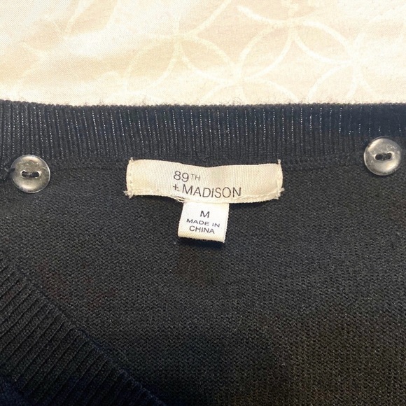 5/$15💥 Rayon Sweater Deep V-Neck Tunic Length & Plaid Scarf Set Fall Winter - Picture 5 of 8